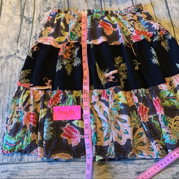 Joan & Lucy Ruffle Skirt Floral Monkey Exotic Flowers Dots S Small Tiered - Picture 15 of 16